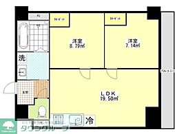 越谷市赤山本町マンション 2LDKの間取図画像