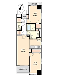 グランスイート日本橋エイペックス 2LDKの間取図画像