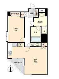 ライオンズマンション白金東 1LDKの間取図画像