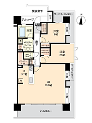 アルスイート長者レジデンス 2LDKの間取図画像