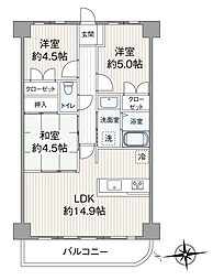ディオ・フェルティ石切 3LDKの間取図画像