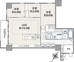 デューク・スカーラ日本橋 3LDKの間取図画像