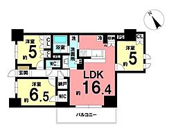 レーベン葵常磐町CAPITALTOWER 3LDKの間取図画像