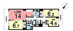 メゾン西中原 3LDKの間取図画像
