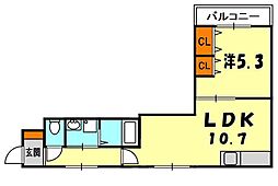 京阪本線 寝屋川市駅 徒歩21分の賃貸アパート 2階1LDKの間取り