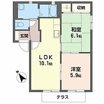 メゾンニューアイリスA 102 ｜ 京都府福知山市緑ヶ丘町14番地3（賃貸アパート2LDK・1階・50.00㎡） その2