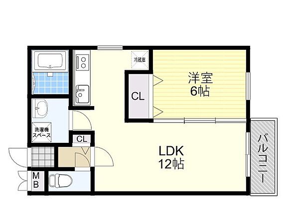 エルバ豊中 ｜大阪府豊中市服部本町１丁目(賃貸マンション1LDK・3階・35.00㎡)の写真 その2