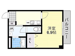 IF柴島 2階1Kの間取り