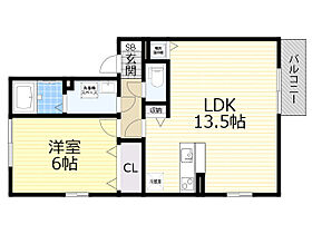 シャンデワゾー  ｜ 大阪府豊中市少路２丁目（賃貸アパート1LDK・2階・45.15㎡） その2