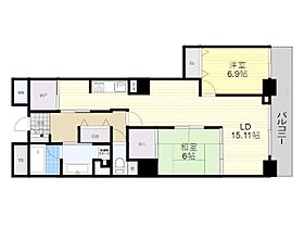 メロード吹田一番館  ｜ 大阪府吹田市片山町１丁目（賃貸マンション2LDK・24階・77.43㎡） その2