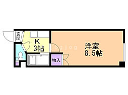 ラ・シャトーレイン 1Kの間取図画像