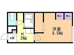 レオパレス川島 1Kの間取図画像