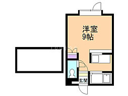 ロイヤルセブンB ワンルームの間取図画像