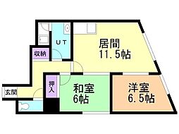リンデンビル 2LDKの間取図画像