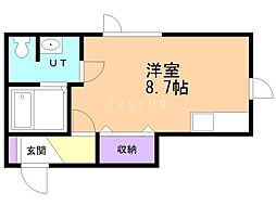 メゾン・ド・ライム32 ワンルームの間取図画像