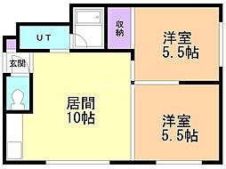H&M発寒南 2LDKの間取図画像