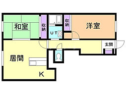 ニューライフサッポロC 2LDKの間取図画像