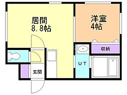 アール宮の沢 1DKの間取図画像