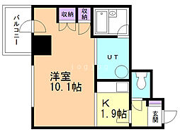 ヴィラ・タンネ 1Kの間取図画像