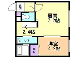 プランドール宮の沢 1LDKの間取図画像