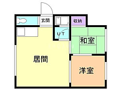 ソレイユ八軒 2LDKの間取図画像