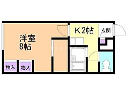 レオパレス西町北 1Kの間取図画像