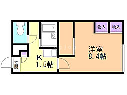 レオパレスすぐり 1Kの間取図画像