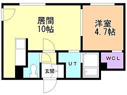 札幌市西区発寒四条4丁目マンション 1LDKの間取図画像