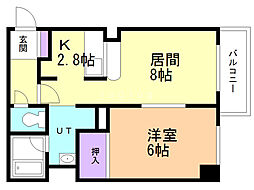 シルキーハイツ琴似公園2 1LDKの間取図画像