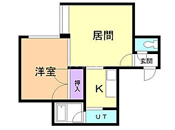 ビュースター星置A 1LDKの間取図画像