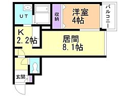 ハウスオブマーキス 1LDKの間取図画像