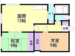 ハウス2.3 2LDKの間取図画像