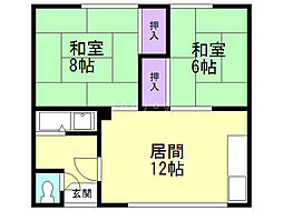 マンション正冨 2LDKの間取図画像