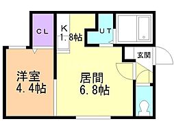 NEWS発寒南 1LDKの間取図画像