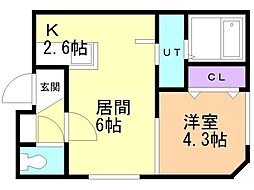 NEWS発寒南 1LDKの間取図画像