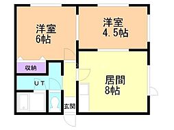 マンション和光 2DKの間取図画像