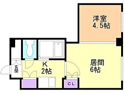 ベルシティ琴似 1DKの間取図画像