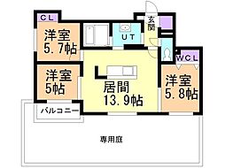 パーク農試館 3LDKの間取図画像