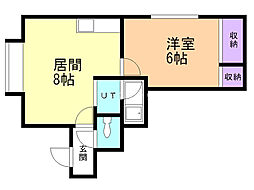 ラピュタ宮の沢 1LDKの間取図画像