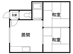 コーポやすらぎA 1LDKの間取図画像