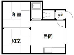 コーポやすらぎA 1LDKの間取図画像
