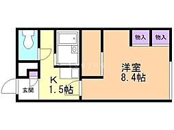 レオパレス絆ハウス 1Kの間取図画像