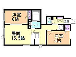 シャーメゾンフォーバース2 2LDKの間取図画像