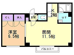カーサ・エムズ 1LDKの間取図画像