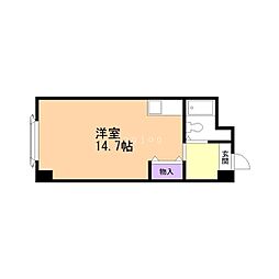 プレサント発寒ステーション ワンルームの間取図画像