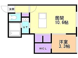 R-fino MIYANOSAWA 1LDKの間取図画像