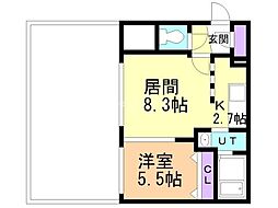 インデックス西町 1LDKの間取図画像