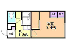 レオパレスダイヤハウス2 1Kの間取図画像