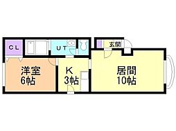 ヴィラ・マーレ 1LDKの間取図画像