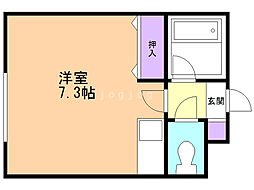 K・2・6ハイツ ワンルームの間取図画像